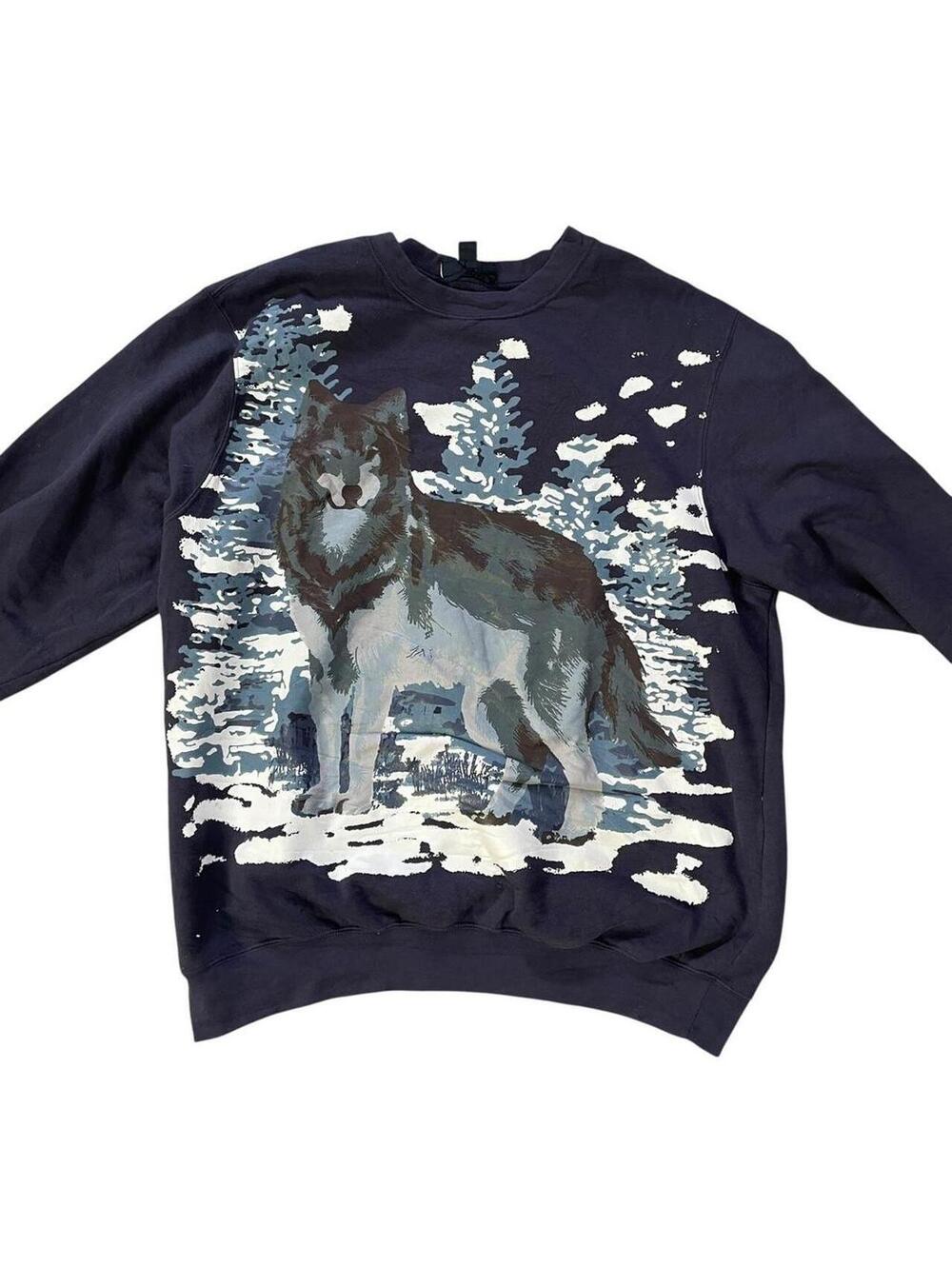 wolf graphic crewneck sweatshirt